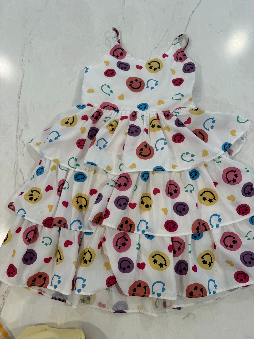 Lola + The Boys White Tiered Smiley & Heart Print Sundress